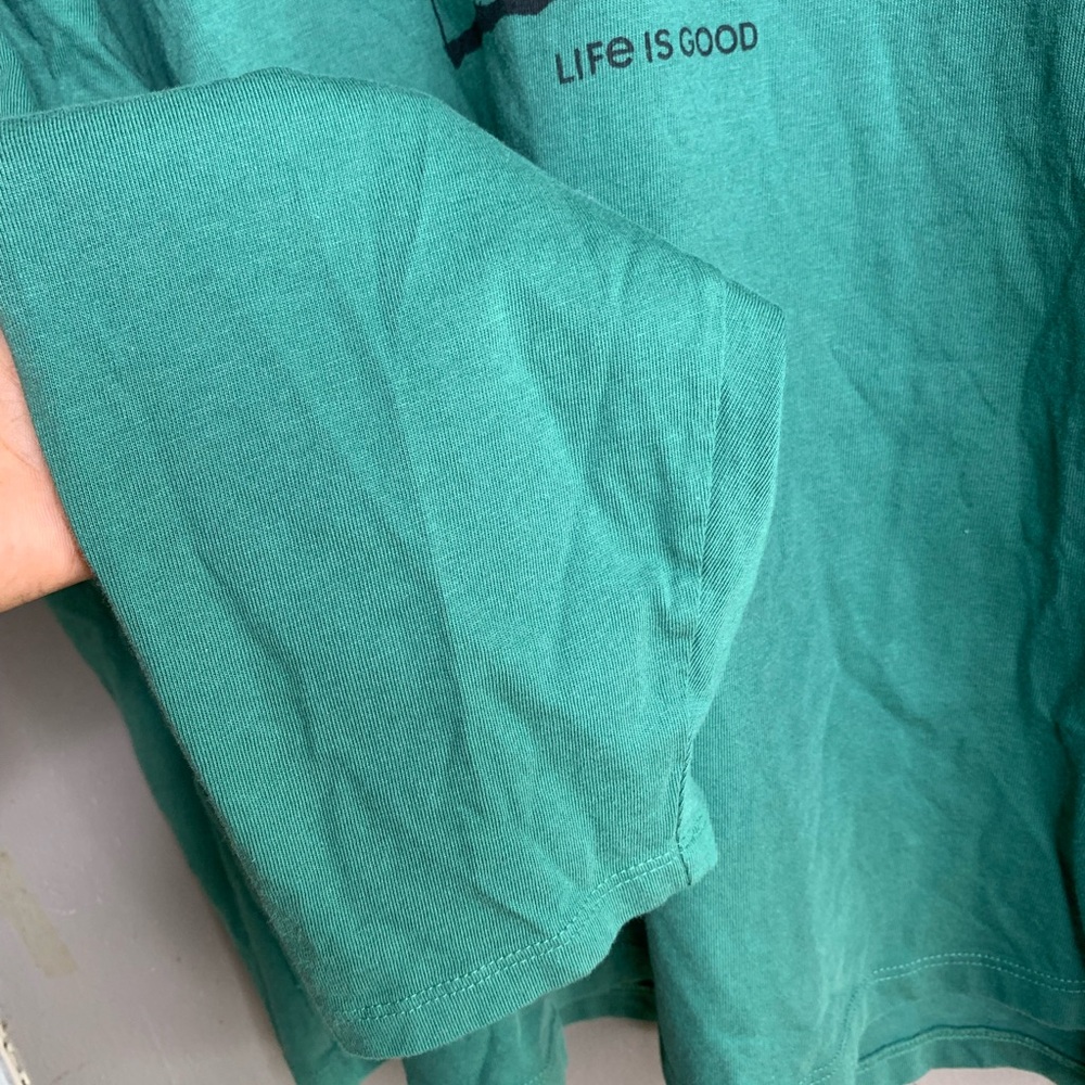 NWT Life Is Good Green Graphic Cotton Tee with Reindeer Design Plus Size XXXL - Picture 5 of 10